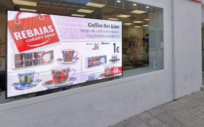 Pantalla LED Cheapy Shop escaparate